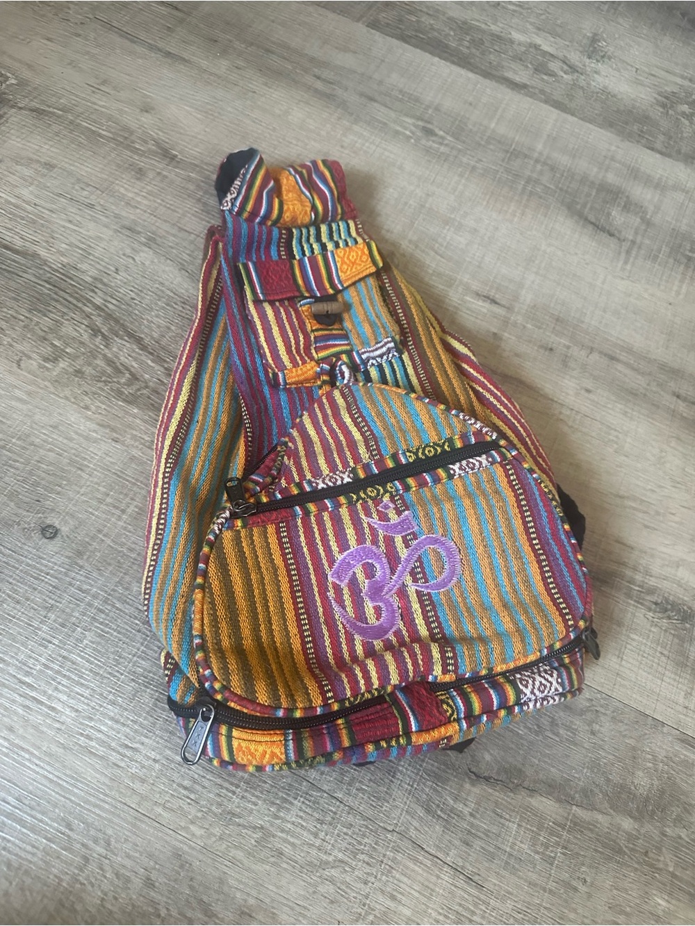 Boho Striped Sling Bag in Multicolor